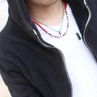 フェザーネックレス(シルクコードペンダント)