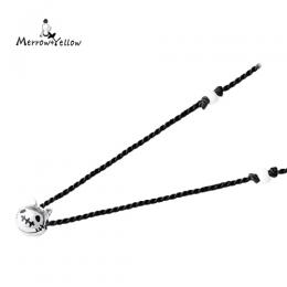 ネコスカルネックレス(シルクコードペンダント)MYP-7BK