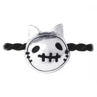 ネコスカルネックレス(シルクコードペンダント)MYP-7BK